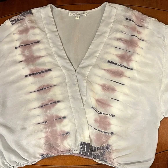 Young Fabulous & Broke Tia Top Blouse. Faux wrap. Light blue, lilac, grey. S-M - Picture 11 of 11